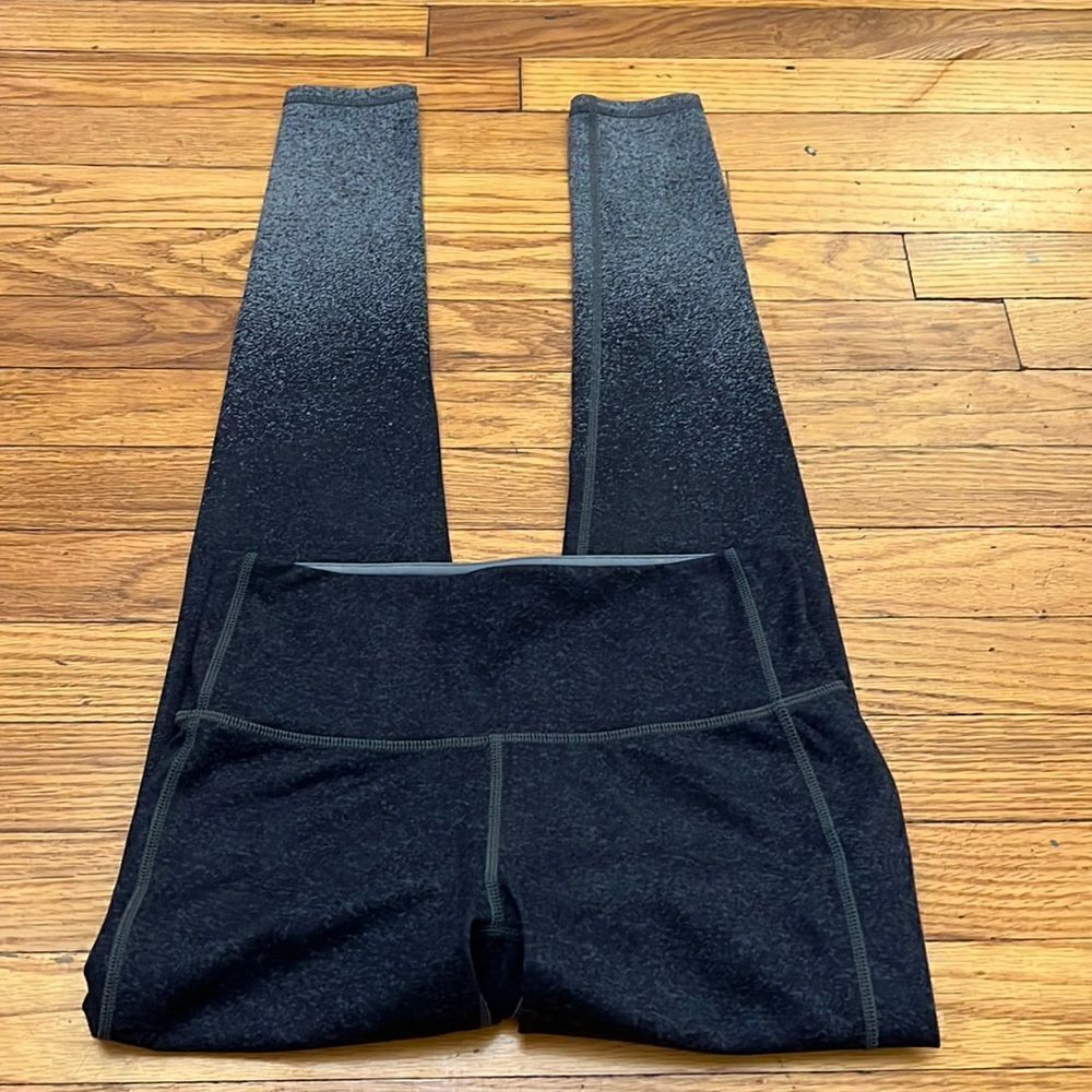 Athleta High Rise Leggings Womens Black Grey Ombre Gradient Heathered XS